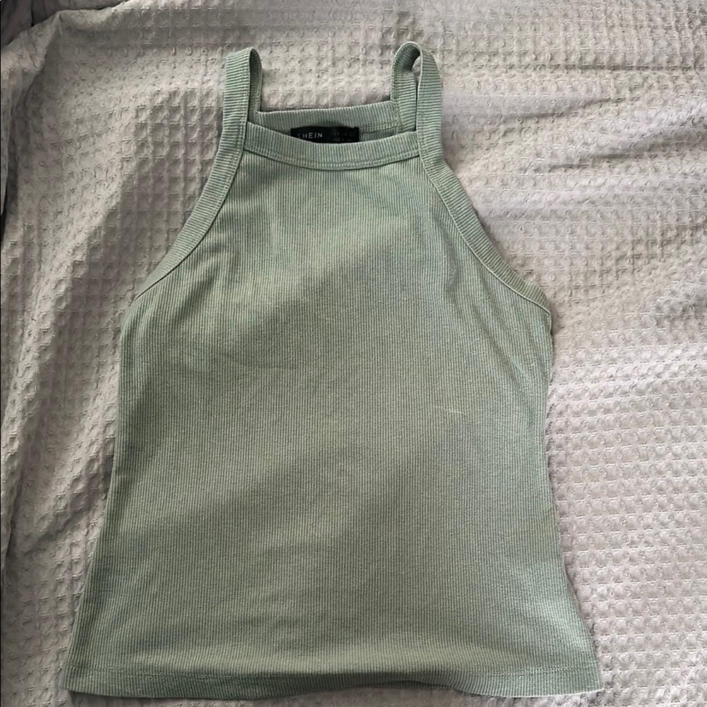 SHEIN Green Fitted Tank Top